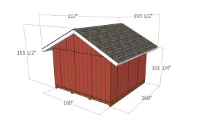 14x14 Shed Plans - dimensions