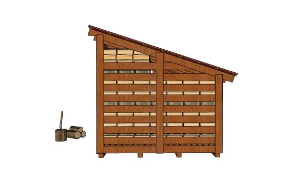 8x14 firewood shed - side view
