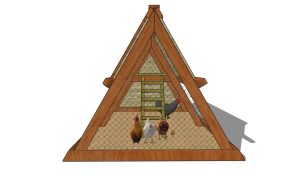 A frame chicken coop - front view