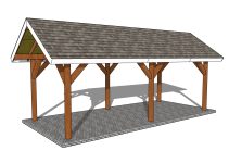 10×24 Wooden Gable Pavilion Plans