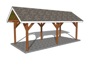 10×24 Wooden Gable Pavilion Plans