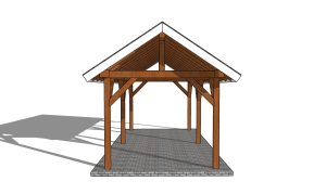 10x24 Gable Pavilion Plans - front view