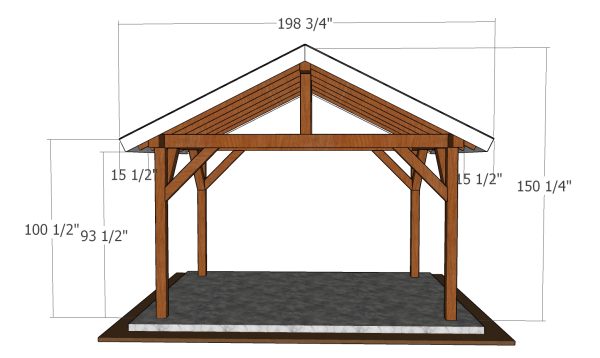 14x10 Pavilion Plans -front view