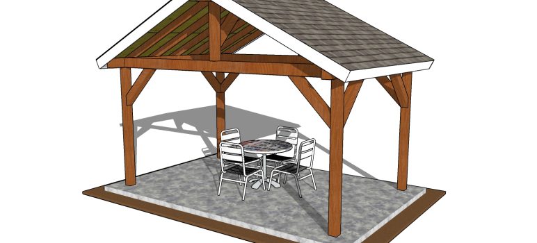 16×10 Wooden Gable Pavilion Plans