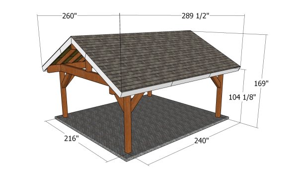 18x20 gable pavilion - all dimensions