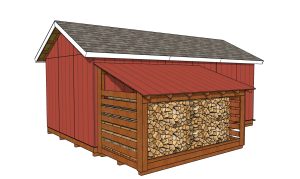 6x12 attached firewood shed plans