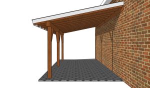 10x20 lean to patio cover - side view