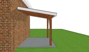 8x12 lean to patio cover - side view