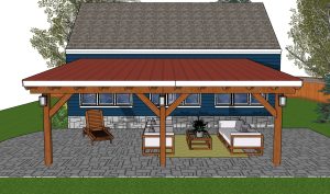 16x20 Attached Carport front view