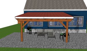 14x14 Attached Carport - front view