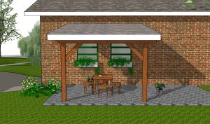 10x10 lean to patio cover - front view