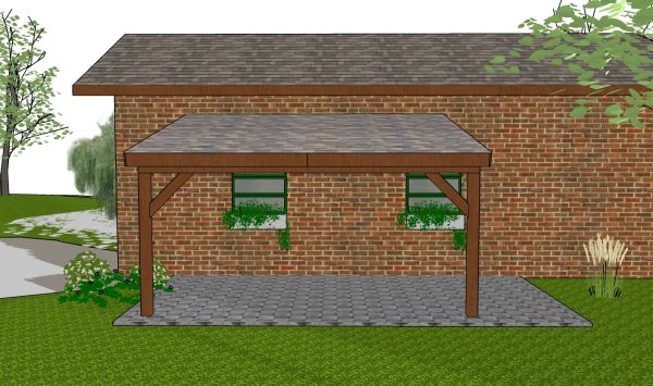 10x16 lean to patio cover - front view