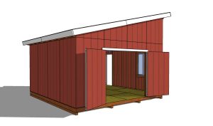 16x16 lean to shed plans - back view