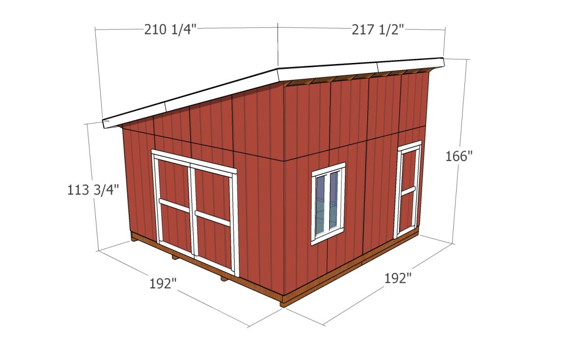 16×16 Lean To Shed Plans Overall Dimensions Myoutdoorplans 7613