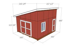 16x16 lean to shed plans - overall dimensions