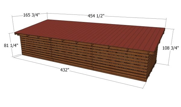 12x36 firewood shed plans