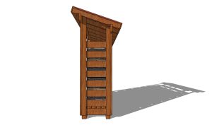 2x12 firewood shed plans - side view
