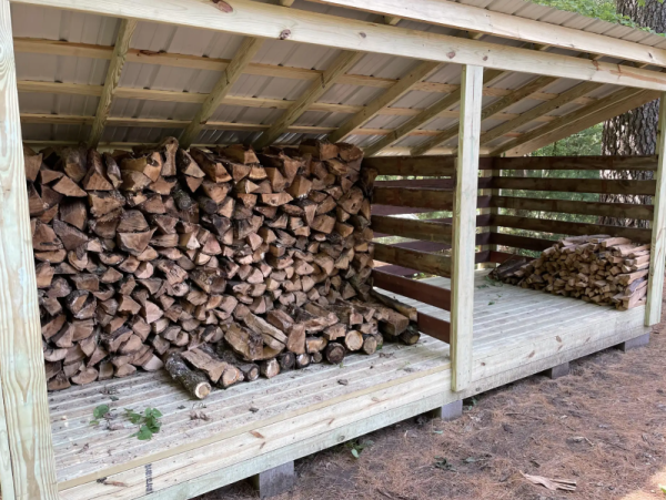 Firewood - interior of the shed
