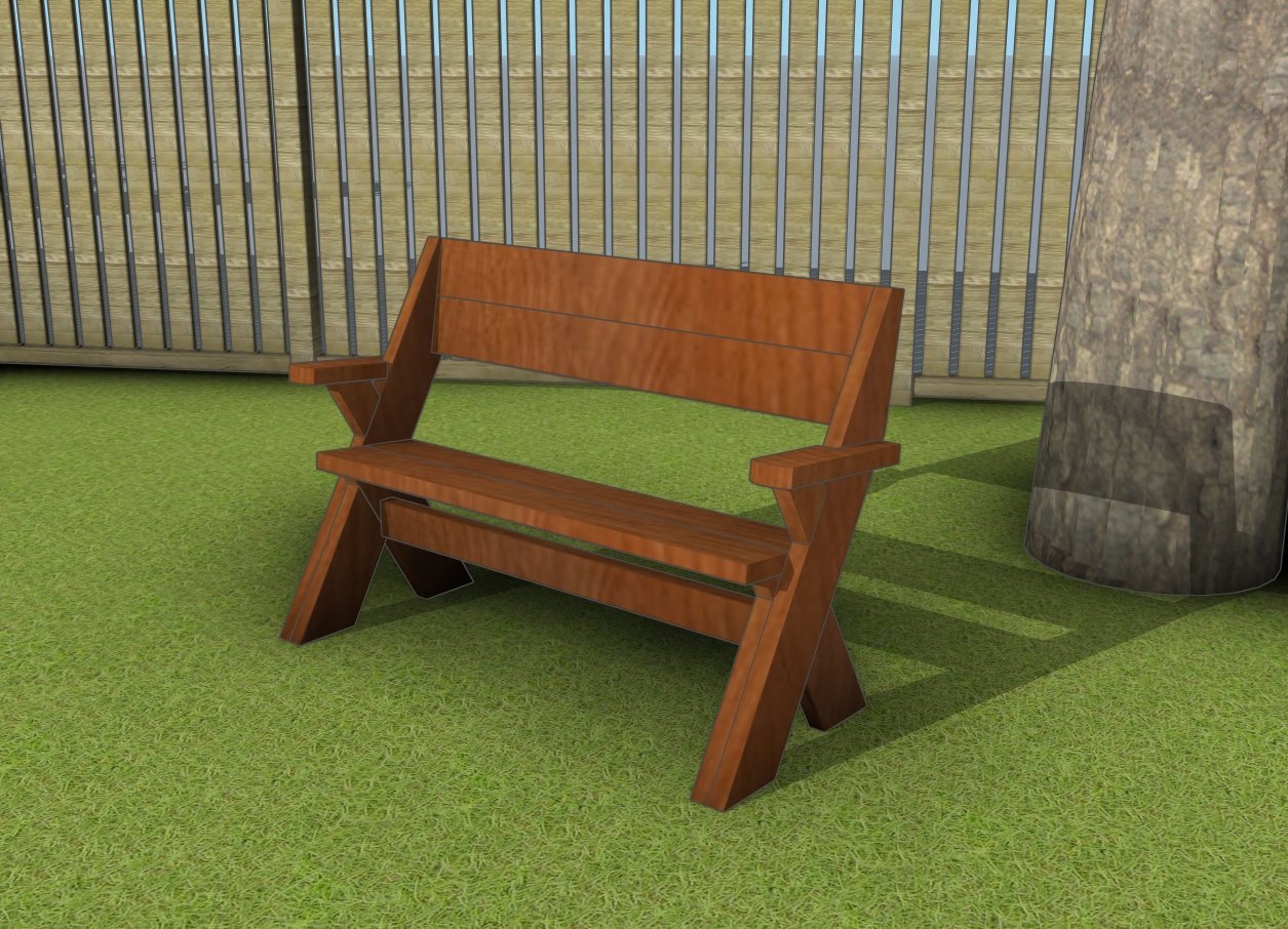 2x6 garden bench with armrests plans