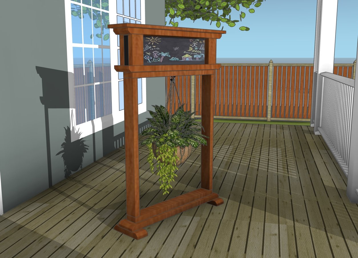 Build a porch flower basket stand