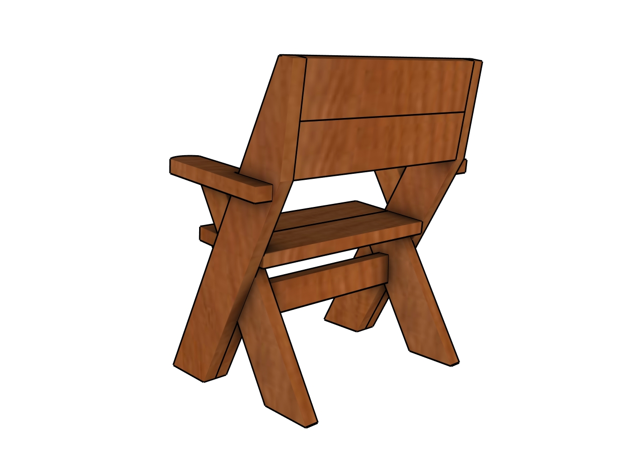 Modern Leopold Chair Plans - back view