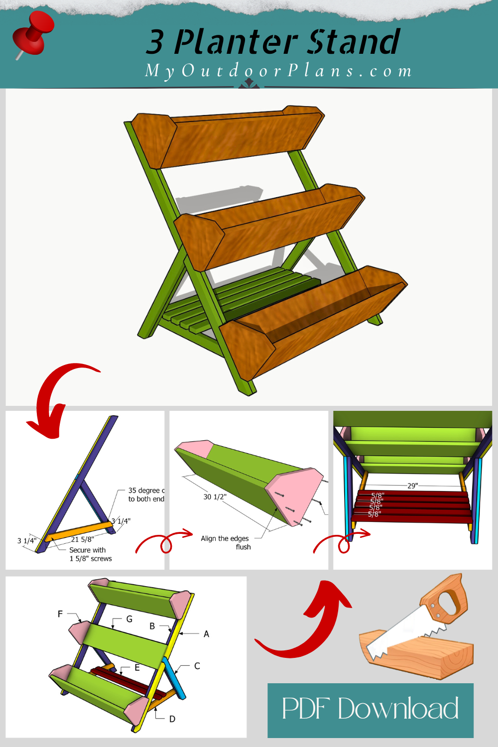 3 planter stand - free plans