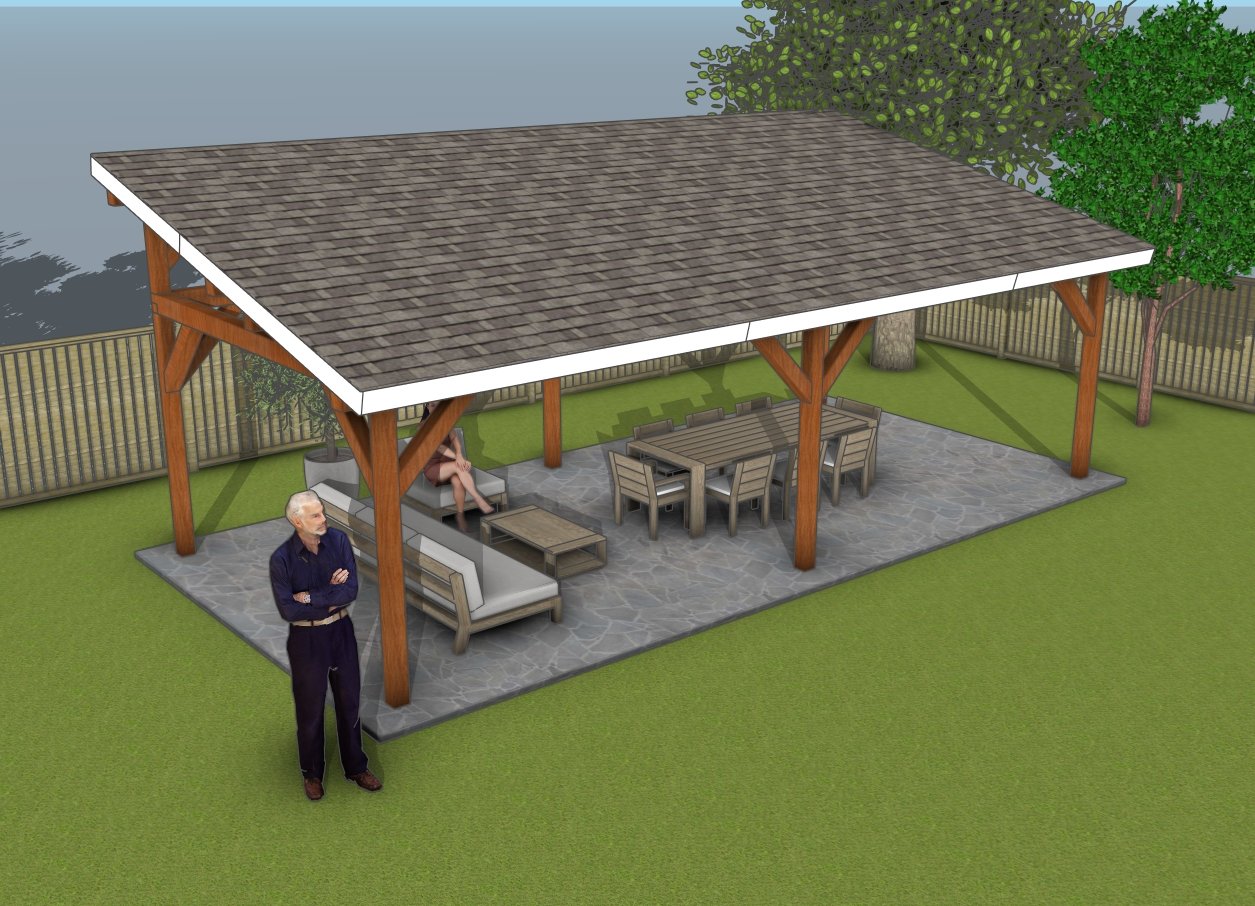 14x20 lean to pavilion plans