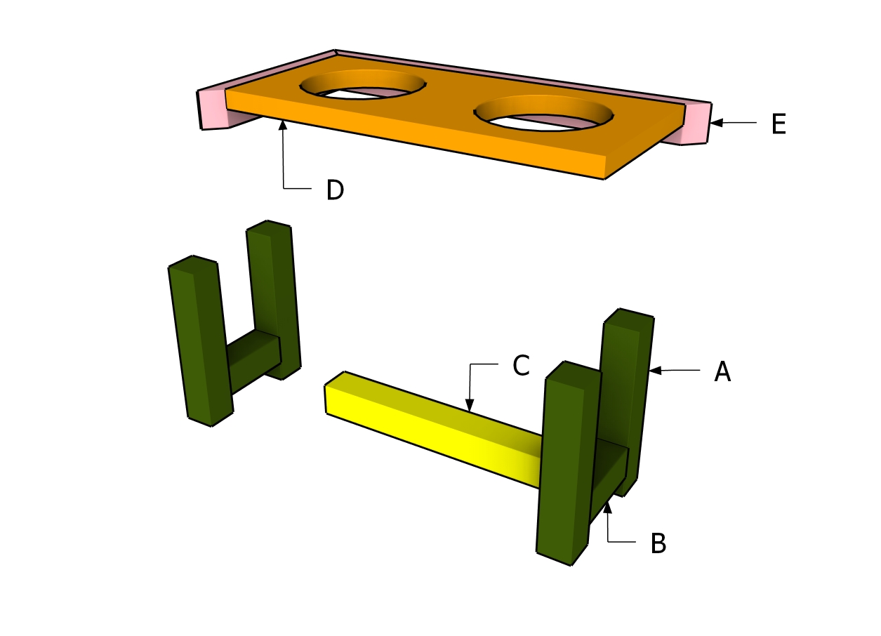 Building a double bowl stand