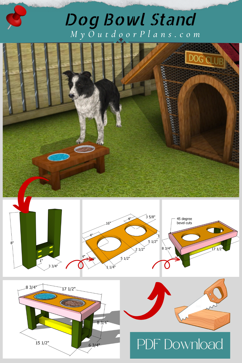 DIY Dog bowl stand - free plans