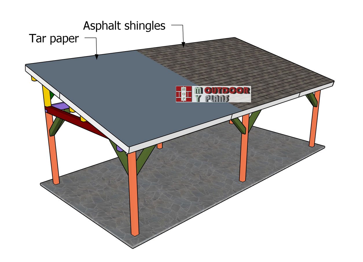 Fitting-the-roofing---lean-to-pavilion