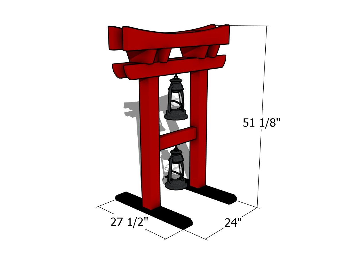 Japanese lantern tower - dimensions