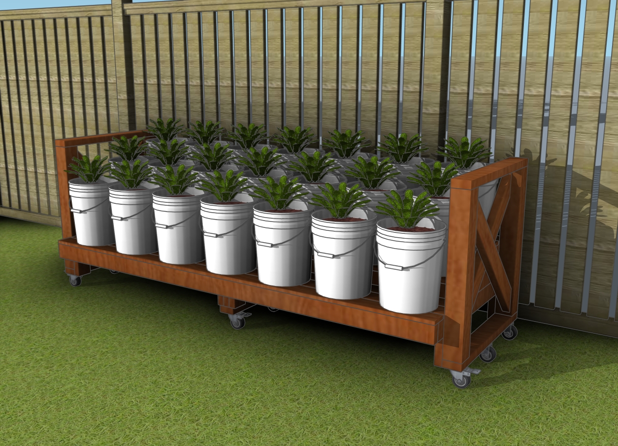 Large bucket garden stand plans