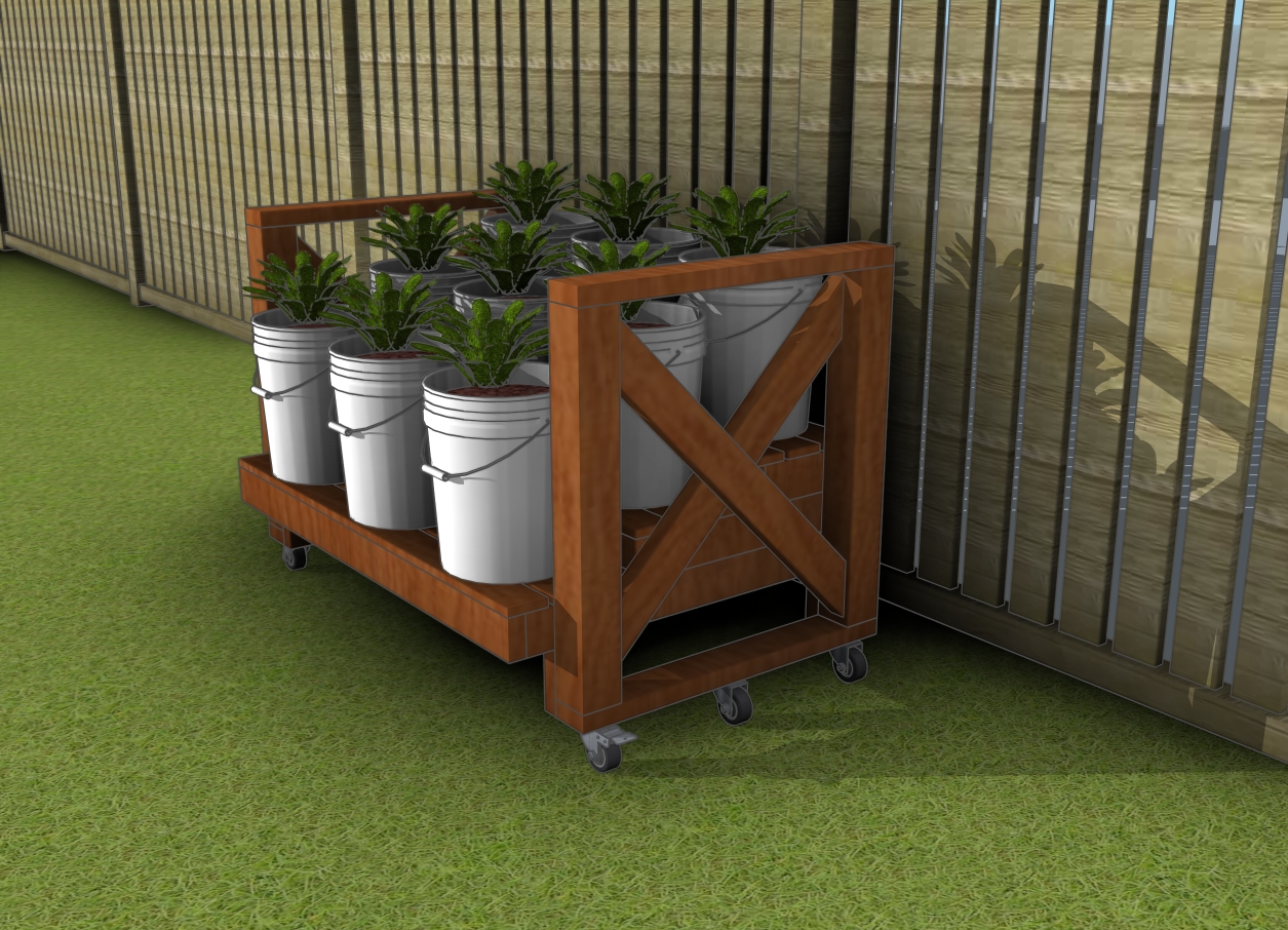 Tiered garden stand - 9 buckets - diy plans