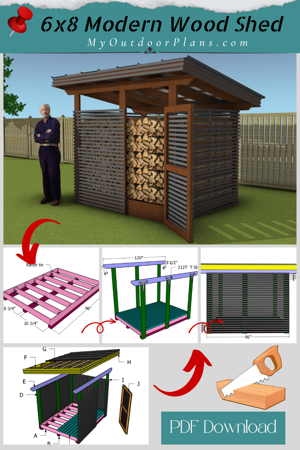 Modern 6x8 wood shed plans