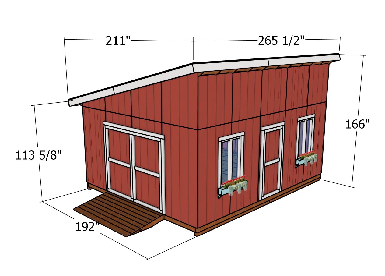 16x20 lean to shed - dimensions