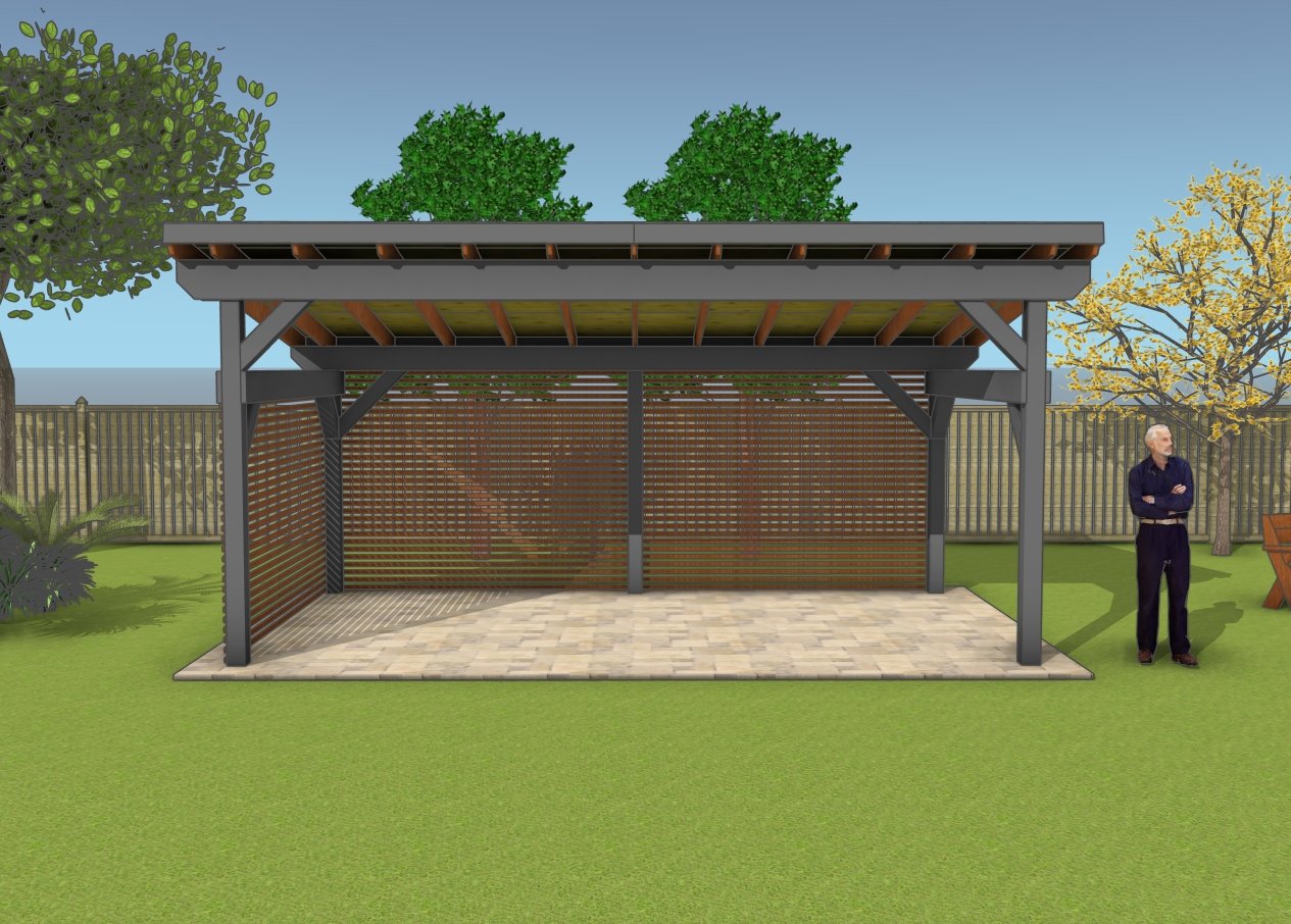 12x20 lean to pavilion - front view