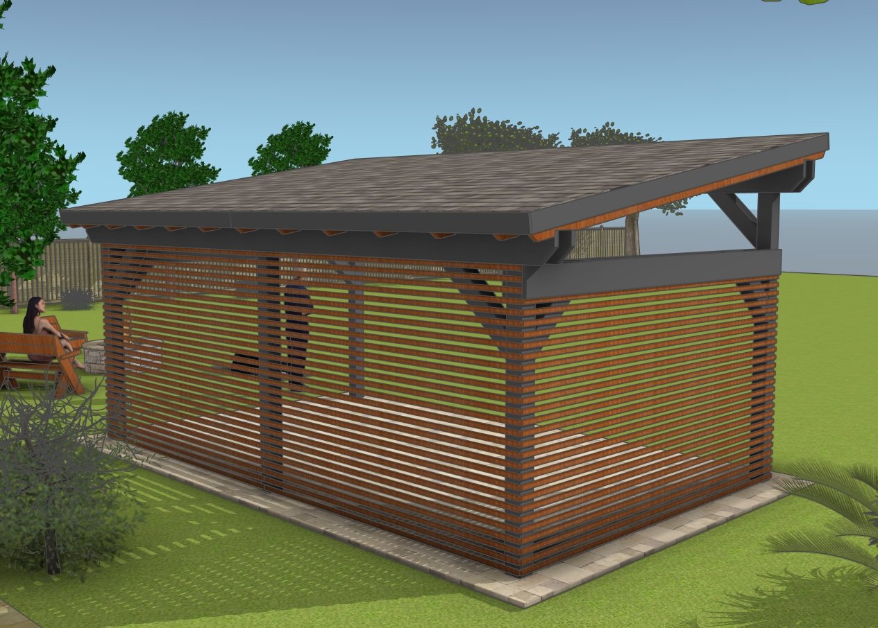 12x20 pavilion plans - back view