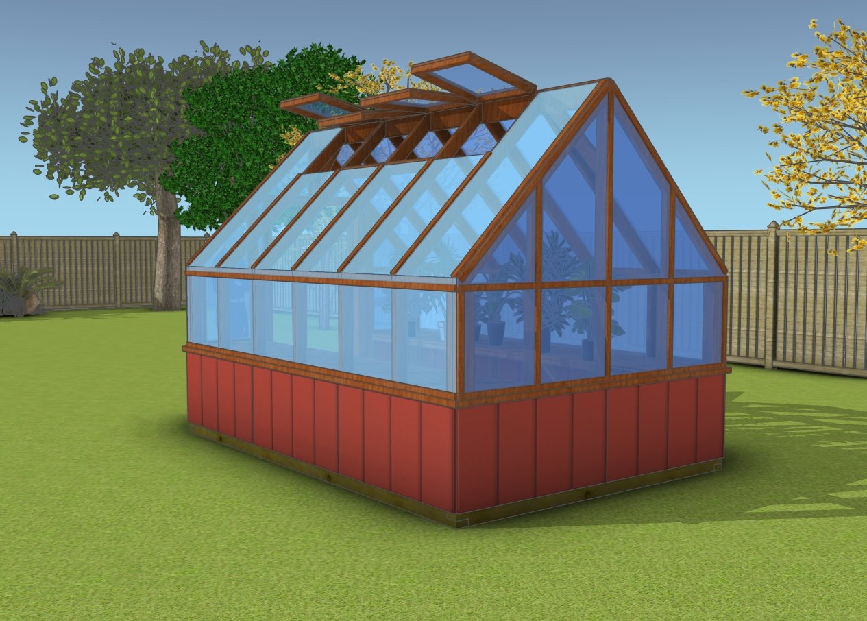 8x12 greenhouse plans - back view