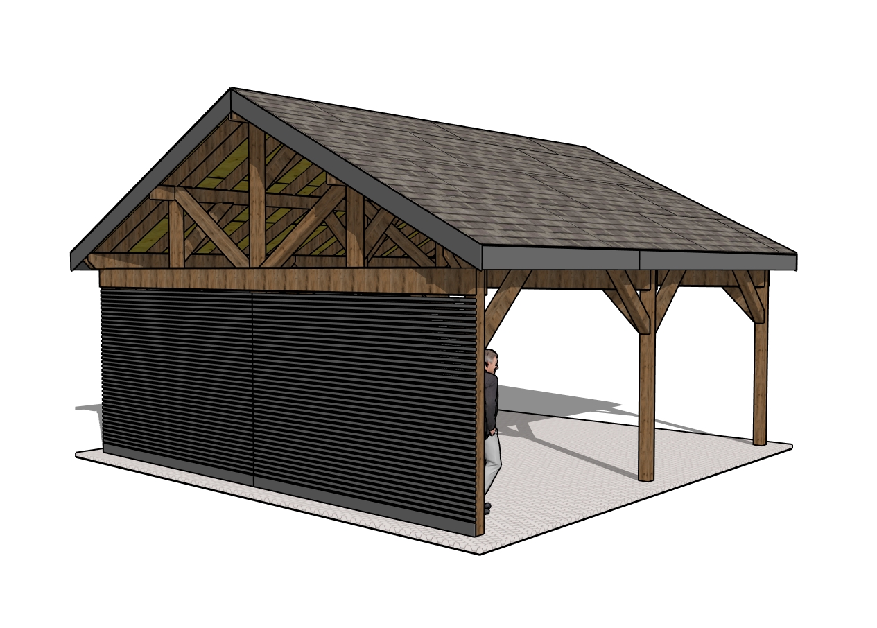 24x24 gable carport - back view