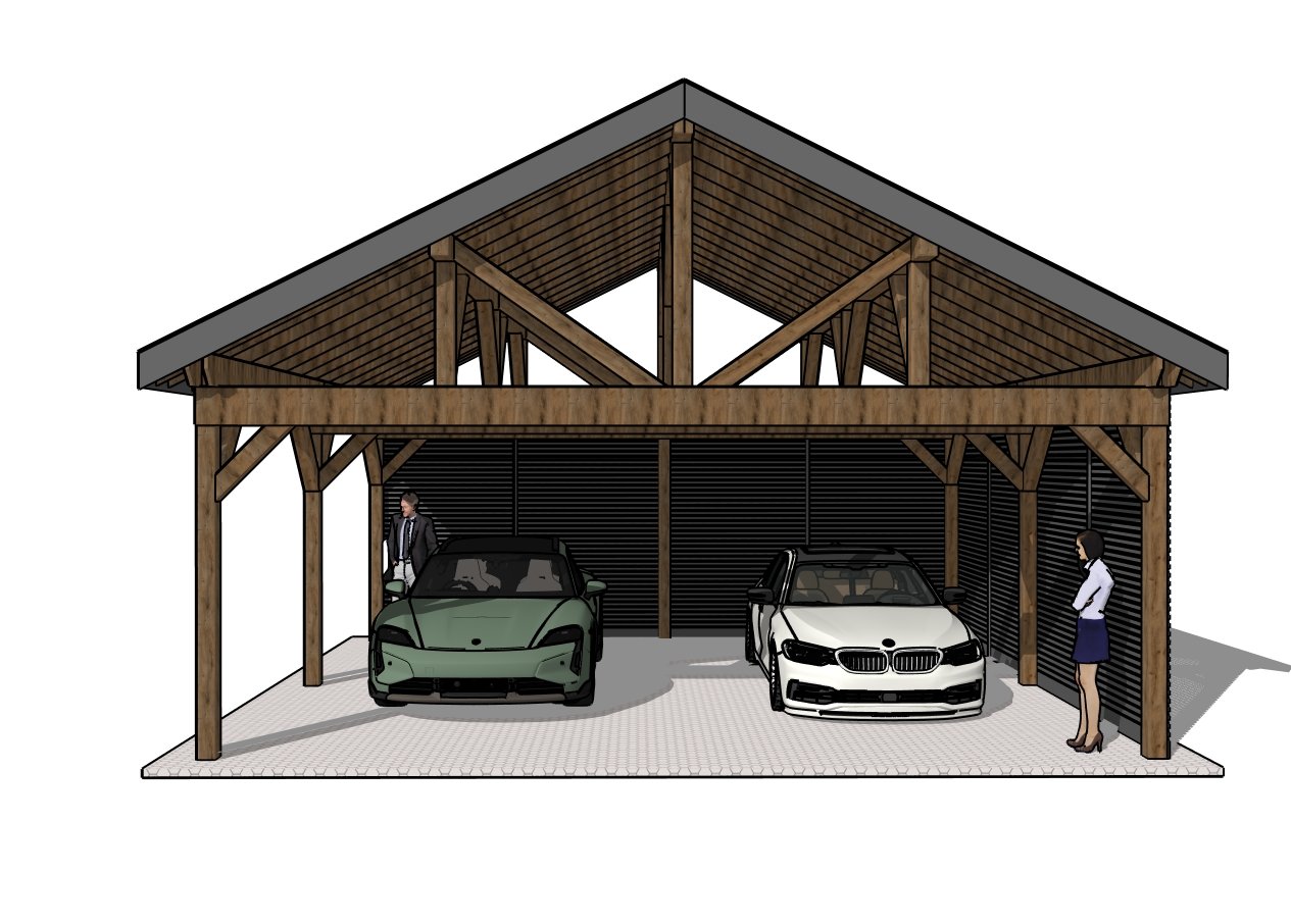 24x24 gable carport - front view