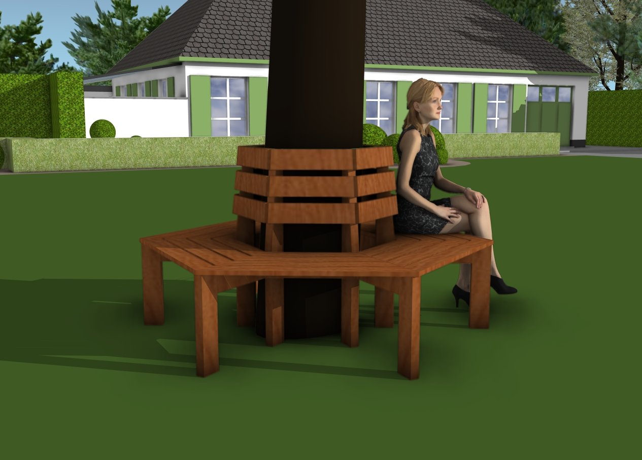 How to build a tree bench with backrest