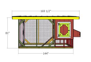 6x12 chicken coop dimensions - back view