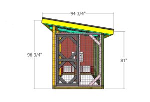 6x12 chicken coop dimensions - side view