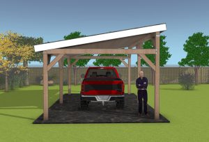 front view - 14x24 lean to carport
