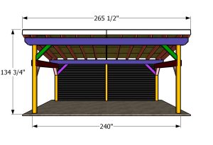14x20 lean to pavilion plans - front dimensions