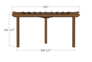 Front view - 10x10 corner pergola