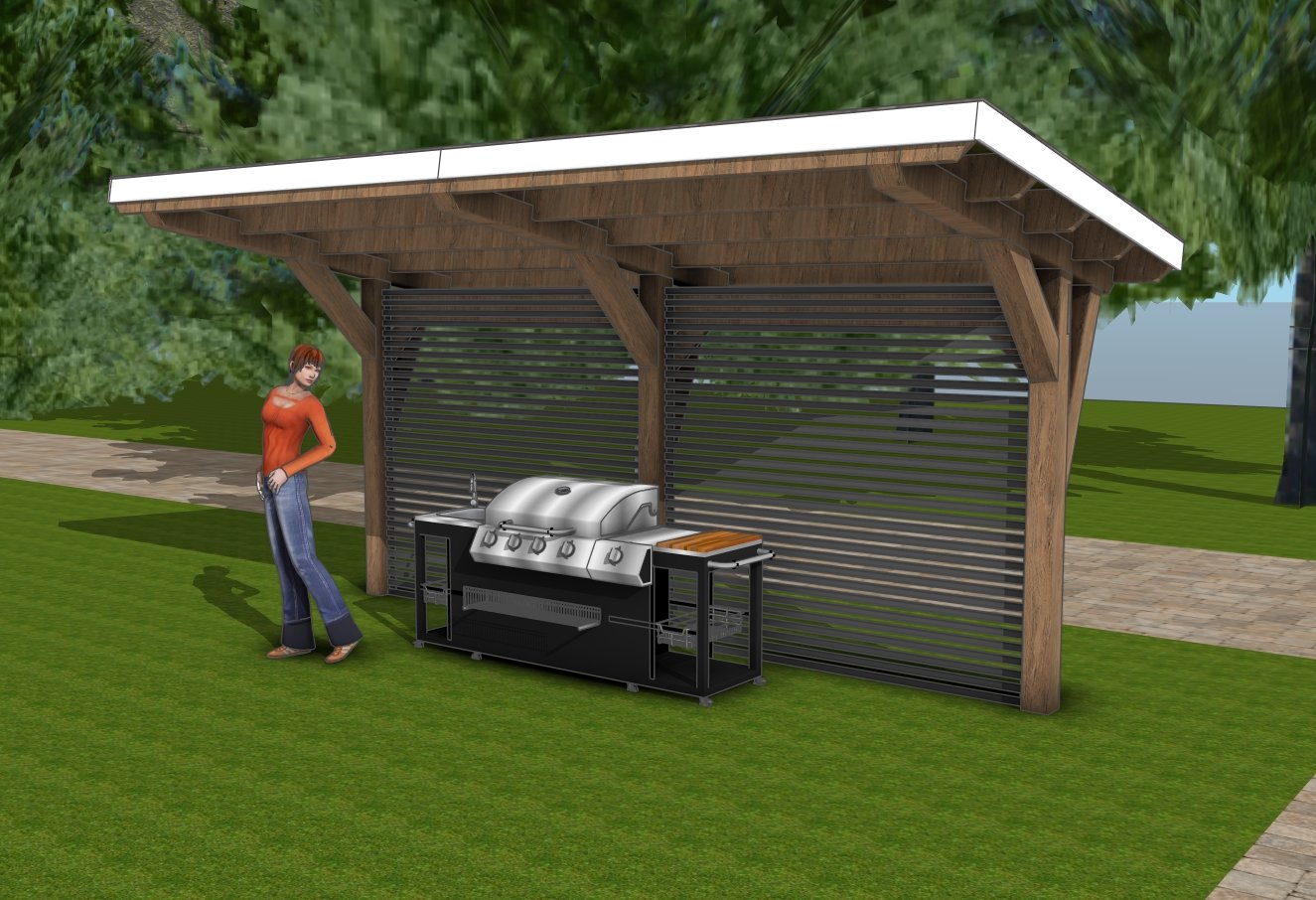 16 ft Cantilevered pergola plans