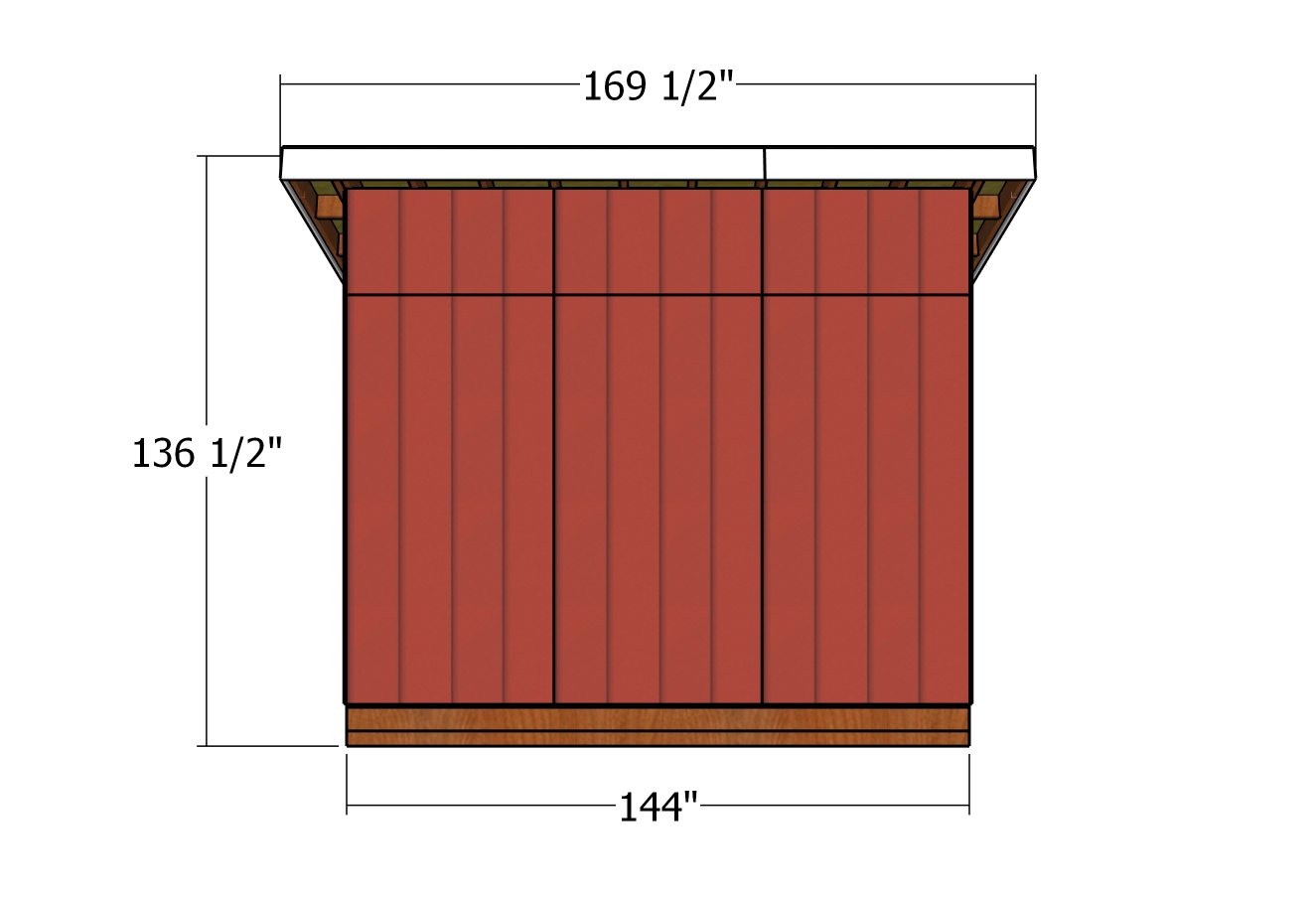 8x12 Shed - back view