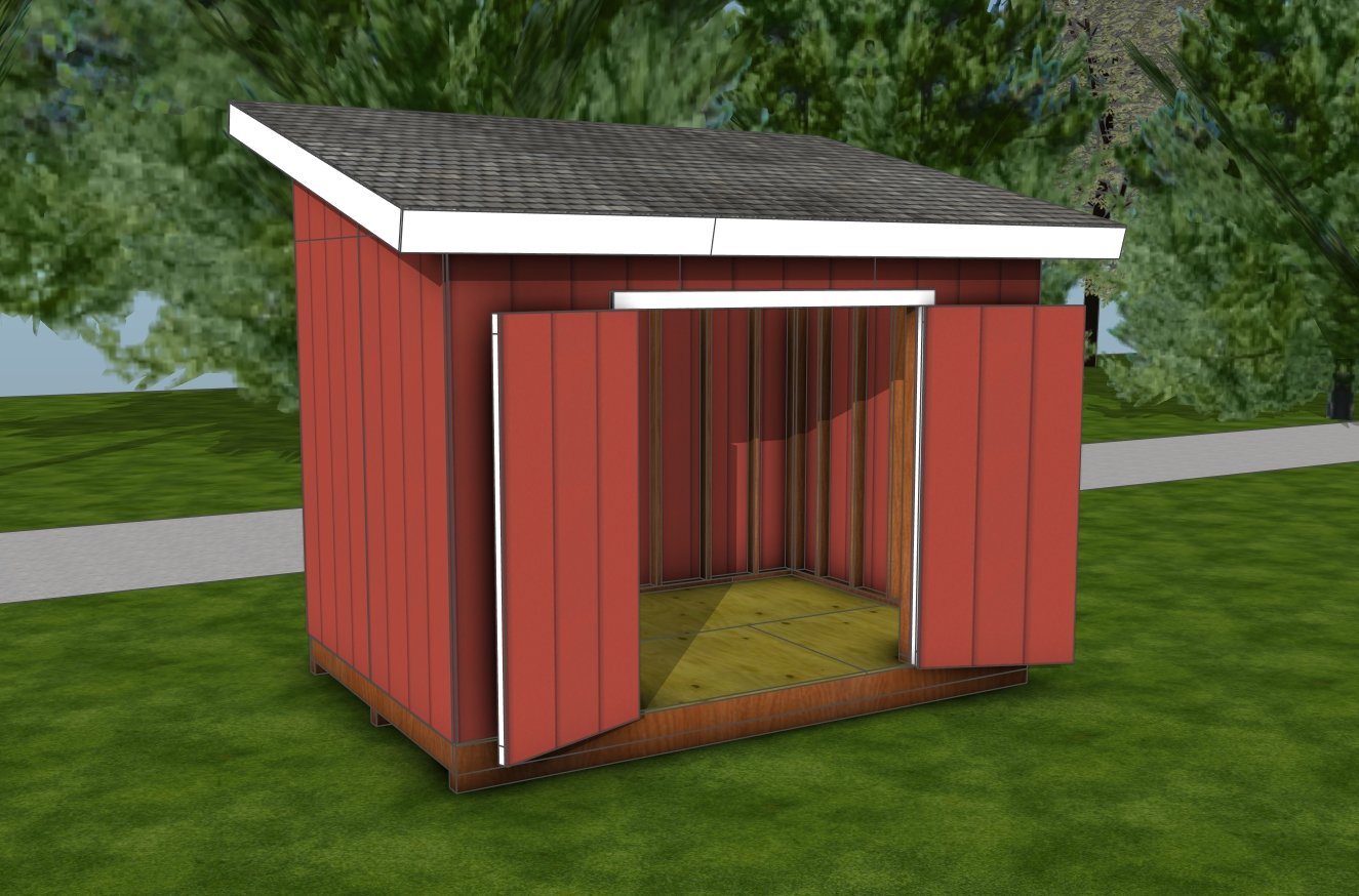 8x12 lean to shed - interior