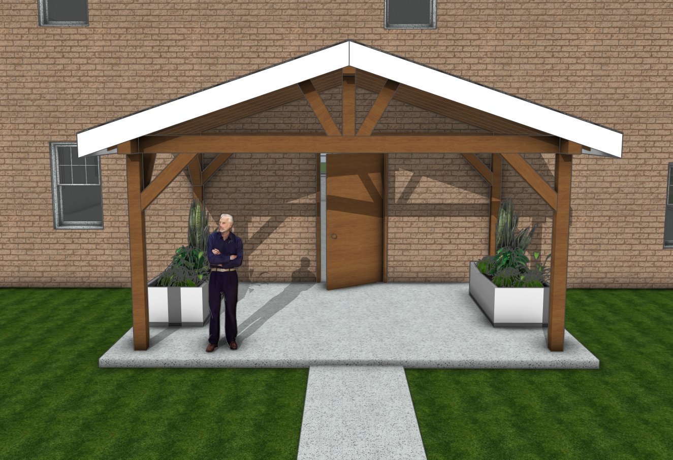 Gable porch roof 16x12
